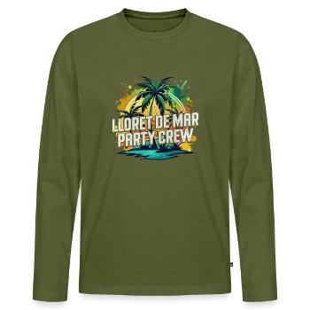 Lloret De Mar Party Crew - Männer Premium Bio Langarmshirt - Khaki - Vorne - Nico (187cm)