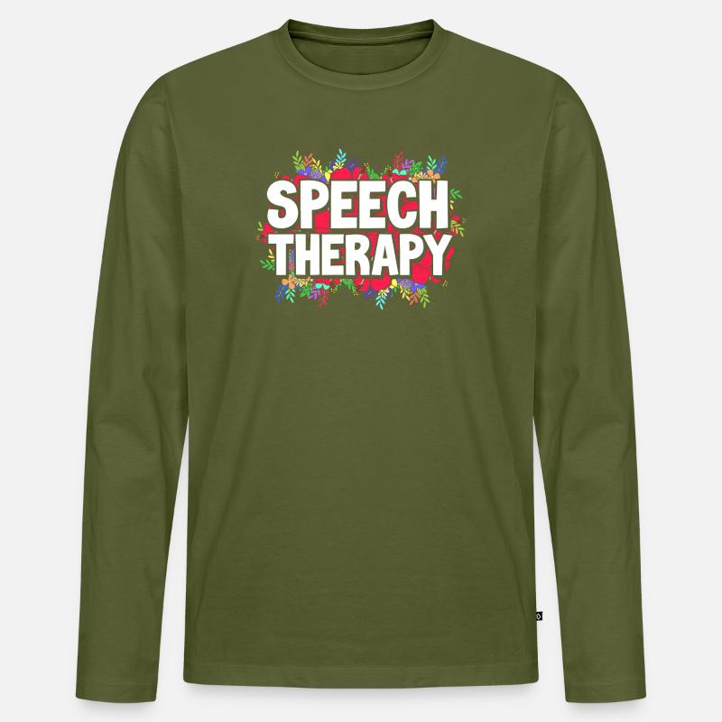 Logopäde Logopädin Logopädie - Männer Premium Bio Langarmshirt - Khaki