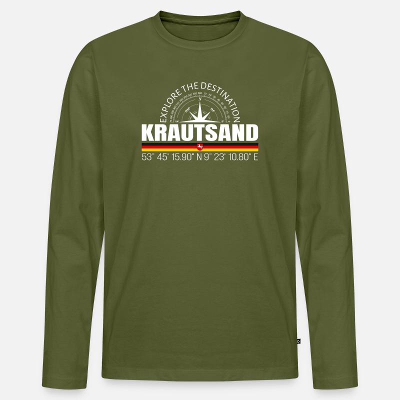 Krautsand - Männer Premium Bio Langarmshirt - Khaki