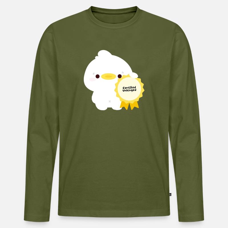 Zertifizierte unberechenbare Ente - Männer Premium Bio Langarmshirt - Khaki