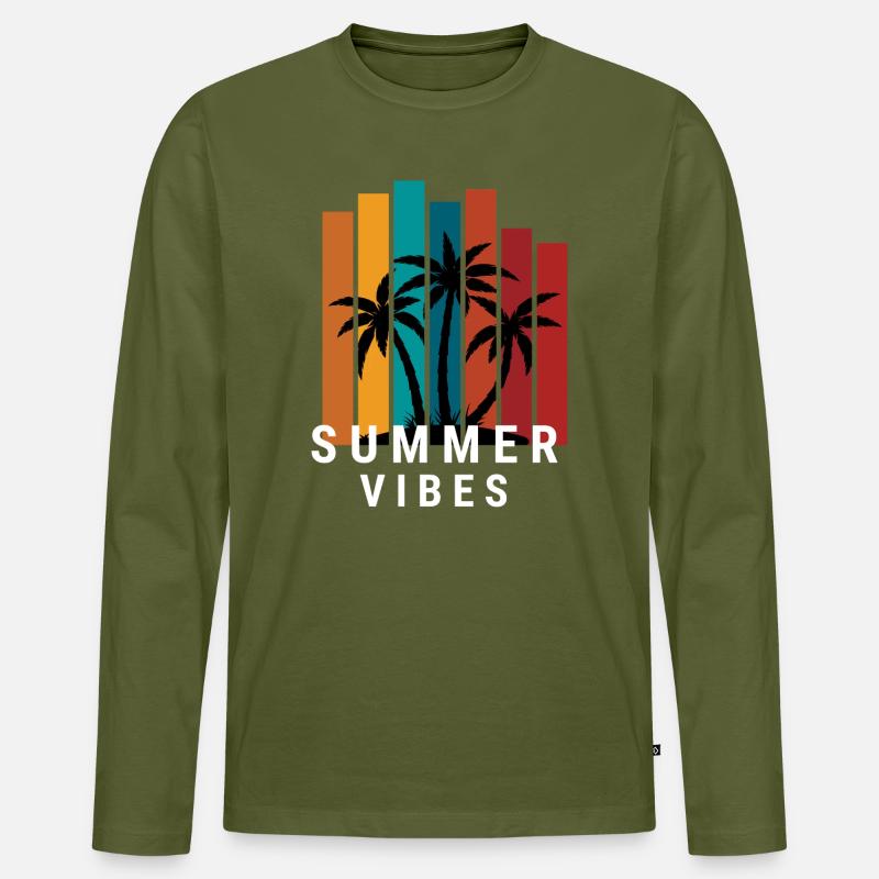 Sommerliche Vibes - Männer Premium Bio Langarmshirt - Khaki