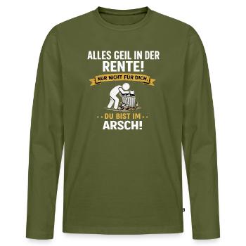 Alles Geil in der Rente - Männer Premium Bio Langarmshirt - Khaki - Vorne - Nico (187cm)