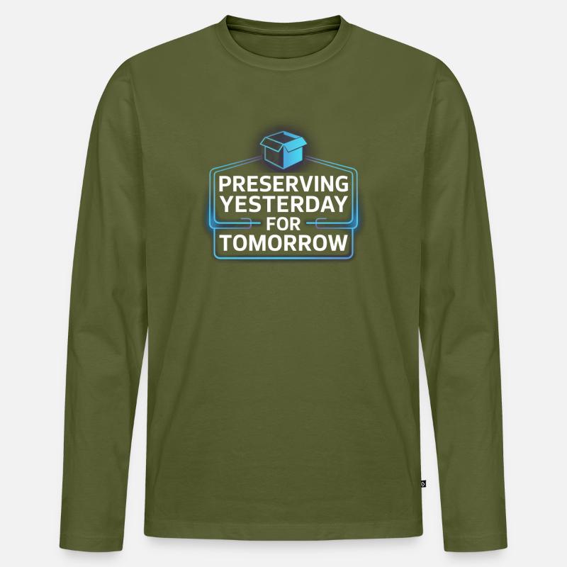 Neon-Nostalgie: Gestern bewahren - Männer Premium Bio Langarmshirt - Khaki