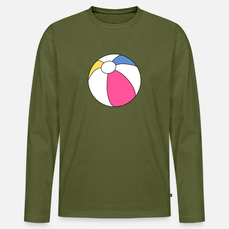 Lebendiger Strandball-Splash - Männer Premium Bio Langarmshirt - Khaki