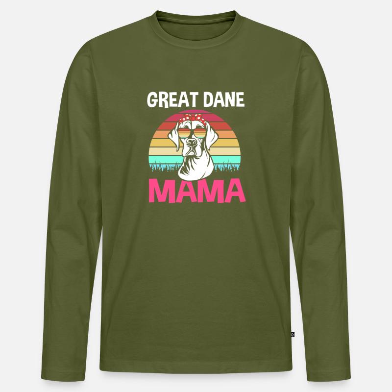 Deutsche Dogge - Männer Premium Bio Langarmshirt - Khaki