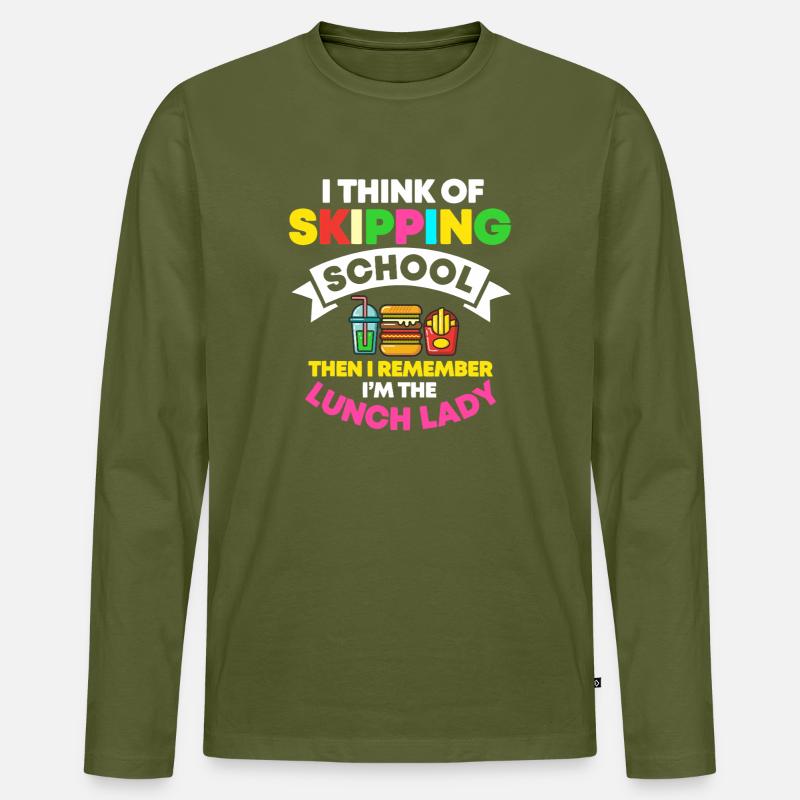 Essensdame-Witz schwänzt die Schule - Männer Premium Bio Langarmshirt - Khaki