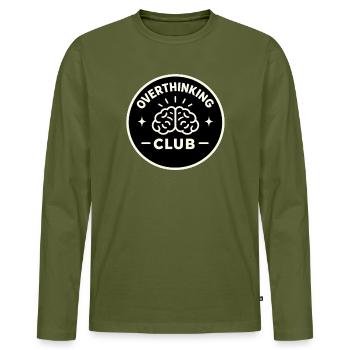 Club de réflexion excessive - T-shirt manches longues Premium bio Homme - kaki - Devant - Nico (187cm)