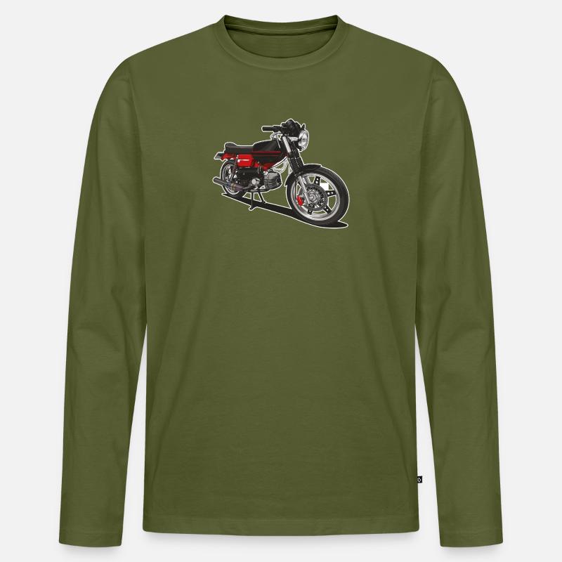 Illustration // Moped - Männer Premium Bio Langarmshirt - Khaki