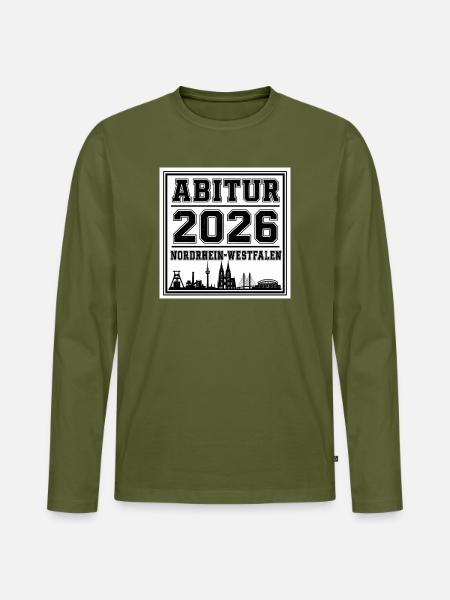 Abitur-2026-NRW - Männer Premium Bio Langarmshirt - Khaki