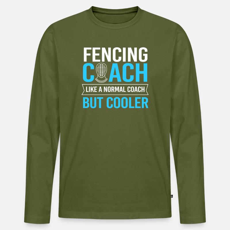 Fechten - Männer Premium Bio Langarmshirt - Khaki