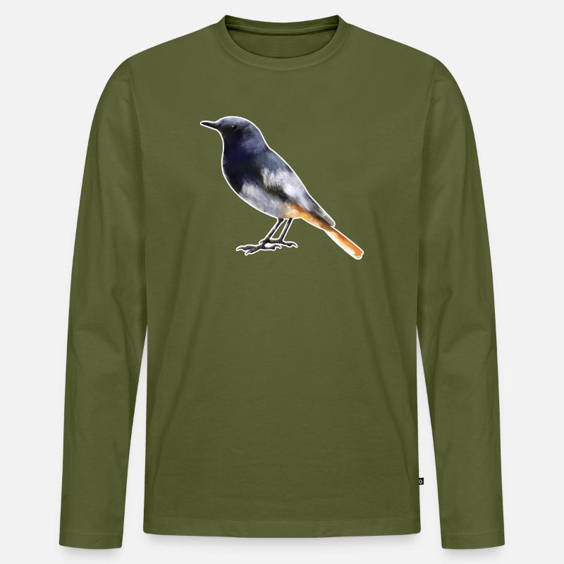 Hausrotschwanz.1 - Männer Premium Bio Langarmshirt - Khaki