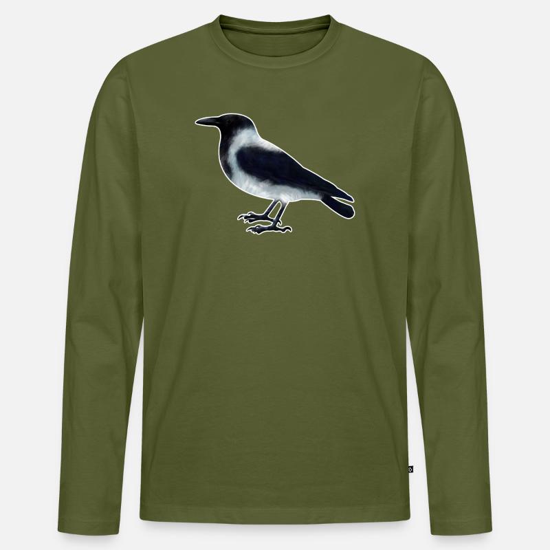 Nebelkrähe.1 - Männer Premium Bio Langarmshirt - Khaki
