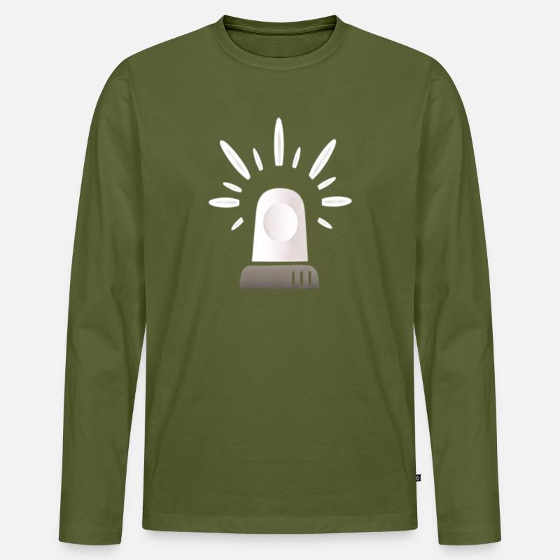 Weiße Sirene Warnleuchte - Männer Premium Bio Langarmshirt - Khaki