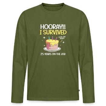 Employee of the Week Employee of the Month - Men's Premium Organic Long Sleeve Shirt - khaki - Front - Nico (187cm)