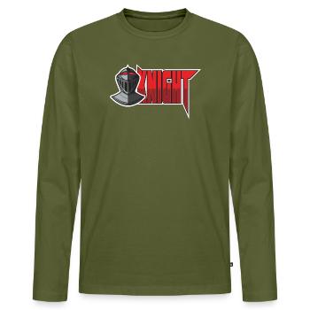 Ritter Knight Gaming E-Sports Logo - Männer Premium Bio Langarmshirt - Khaki - Vorne - Nico (187cm)