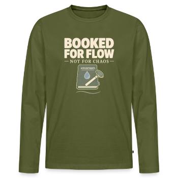 Lymphsystem Lymphdrainage Wellness Geschenk - Männer Premium Bio Langarmshirt - Khaki - Vorne - Nico (187cm)