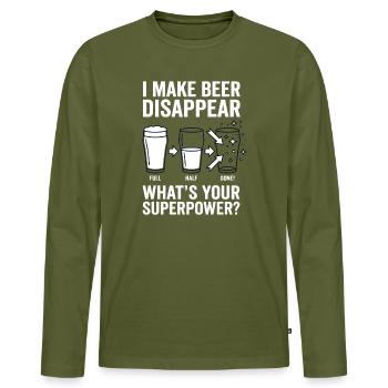 Ich Lasse Bier Verschwinden Craft Beer - Männer Premium Bio Langarmshirt - Khaki - Vorne - Nico (187cm)