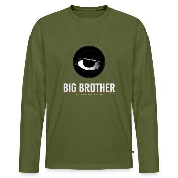 Big Brother Eye Wir beobachten - Männer Premium Bio Langarmshirt - Khaki - Vorne - Nico (187cm)