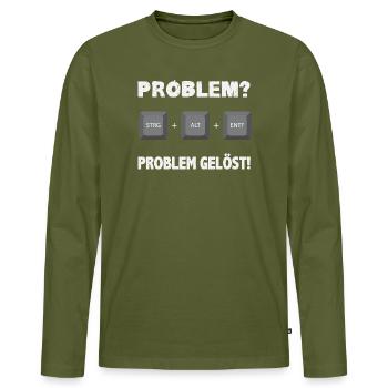 Problem Gelöst Strg Alt Entf - Männer Premium Bio Langarmshirt - Khaki - Vorne - Nico (187cm)