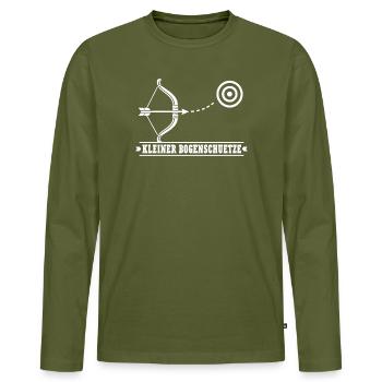 Kleiner Bogenschütze – Bogenschießen Pfeil Bogen - Männer Premium Bio Langarmshirt - Khaki - Vorne - Nico (187cm)