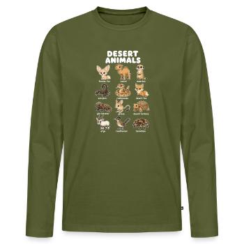  Wüstentier-diagramm Niedliche - Männer Premium Bio Langarmshirt - Khaki - Vorne - Nico (187cm)