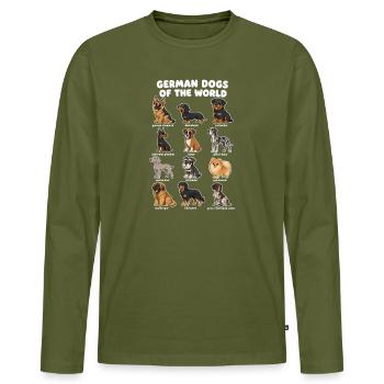  Deutsche Hunderassen-diagramm Niedliche - Männer Premium Bio Langarmshirt - Khaki - Vorne - Nico (187cm)