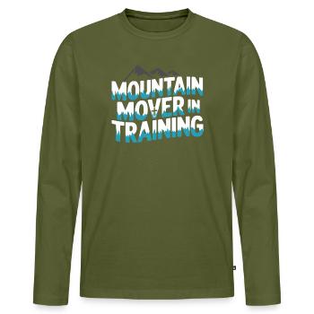 Mountain Mover en formation à la foi chrétienne - T-shirt manches longues Premium bio Homme - kaki - Devant - Nico (187cm)