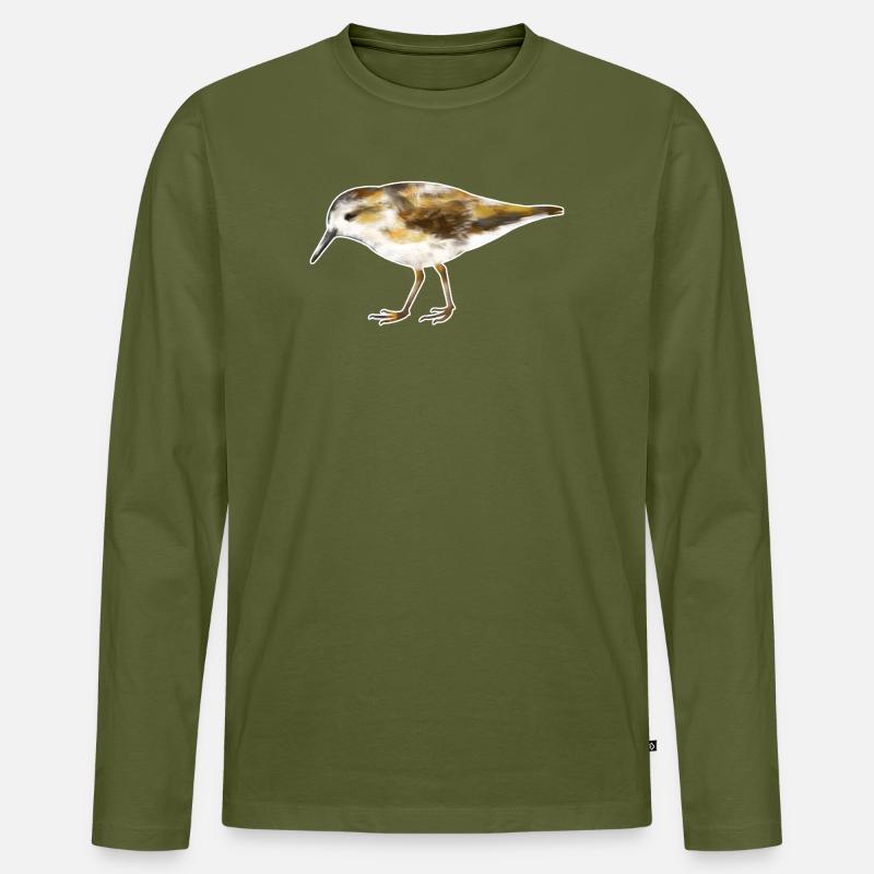 Zwergstrandläufer.1 - Männer Premium Bio Langarmshirt - Khaki