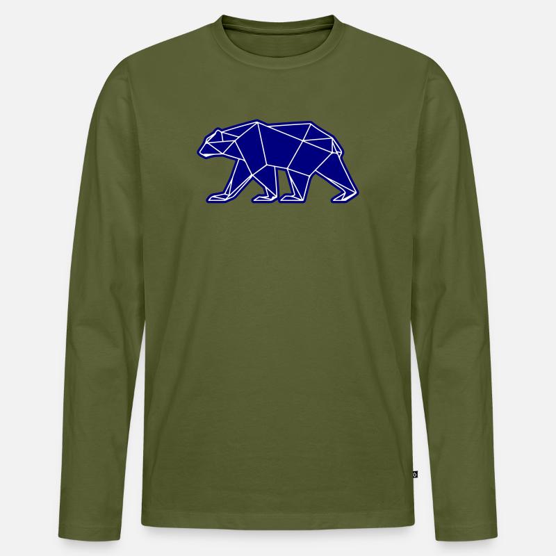 Eisbär Polar Bär Polygon Symbol - Männer Premium Bio Langarmshirt - Khaki