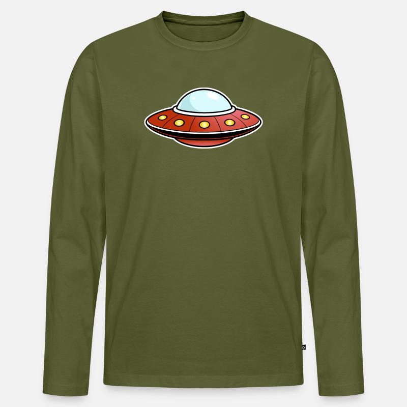 UFO rot - Männer Premium Bio Langarmshirt - Khaki