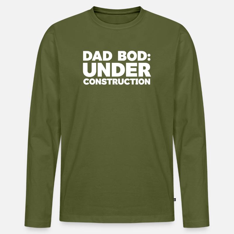 Papa Bod im Bau Witz Design - Männer Premium Bio Langarmshirt - Khaki