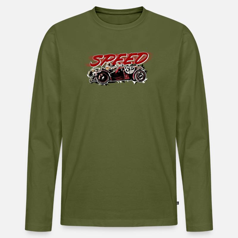 Oldtimer - Speed - Männer Premium Bio Langarmshirt - Khaki