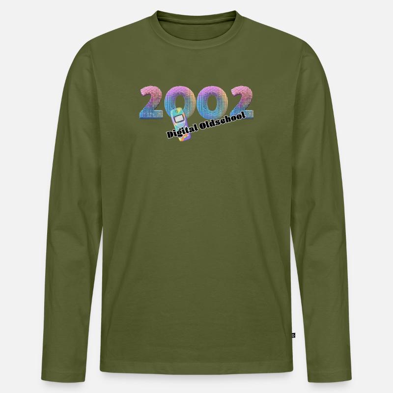 2002 – Mobiler Digitalstil - Männer Premium Bio Langarmshirt - Khaki