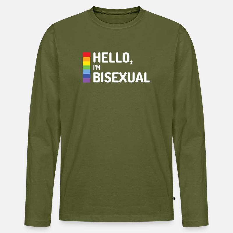 Hallo, ich bin bisexuell - Männer Premium Bio Langarmshirt - Khaki