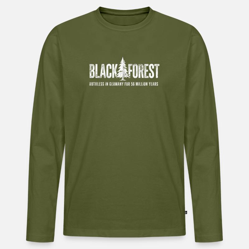 Schwarzwald - Männer Premium Bio Langarmshirt - Khaki
