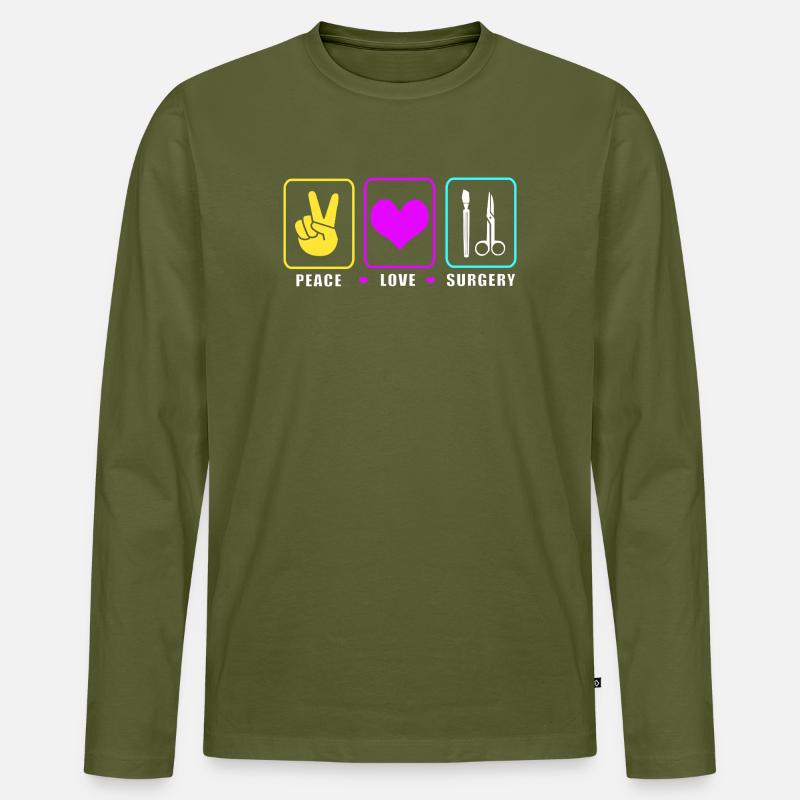 Chirurg Chirurgie CTA - Männer Premium Bio Langarmshirt - Khaki