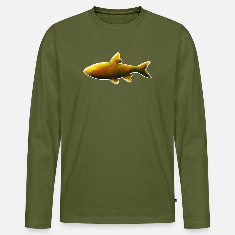 Hasel . 1 - Männer Premium Bio Langarmshirt - Khaki