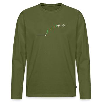 TrendPulse Rallye-Diagramm - Männer Premium Bio Langarmshirt - Khaki - Vorne - Nico (187cm)