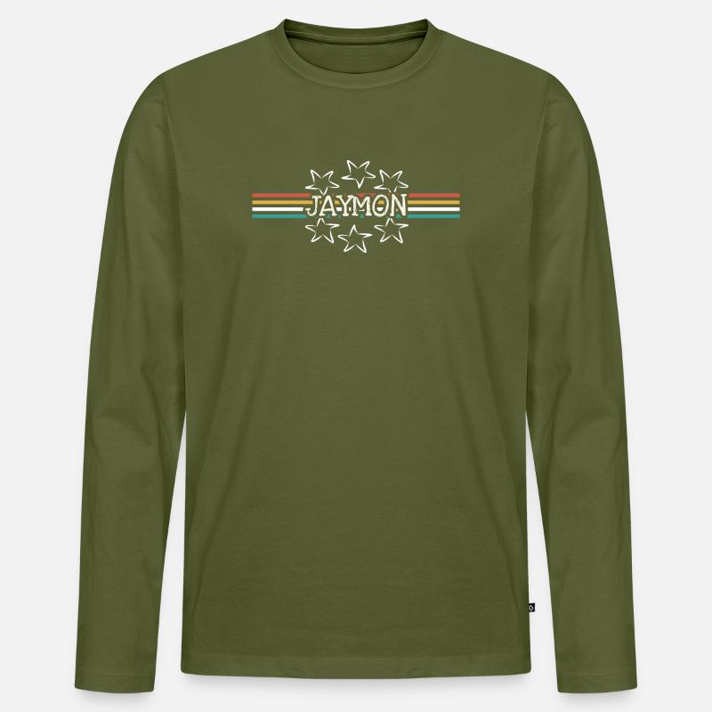 Jaymon - Männer Premium Bio Langarmshirt - Khaki
