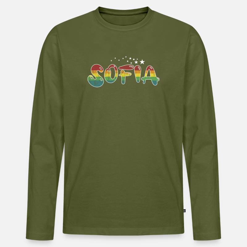 Vorname Sofia Mädchenname Namensgeschenk - Männer Premium Bio Langarmshirt - Khaki