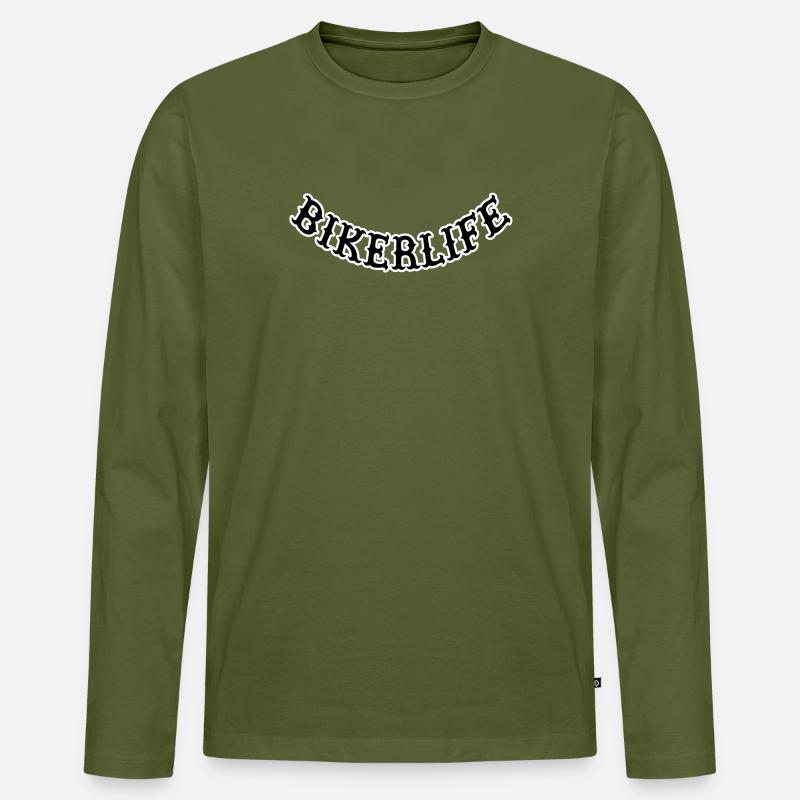 Bikerlife_ - Männer Premium Bio Langarmshirt - Khaki
