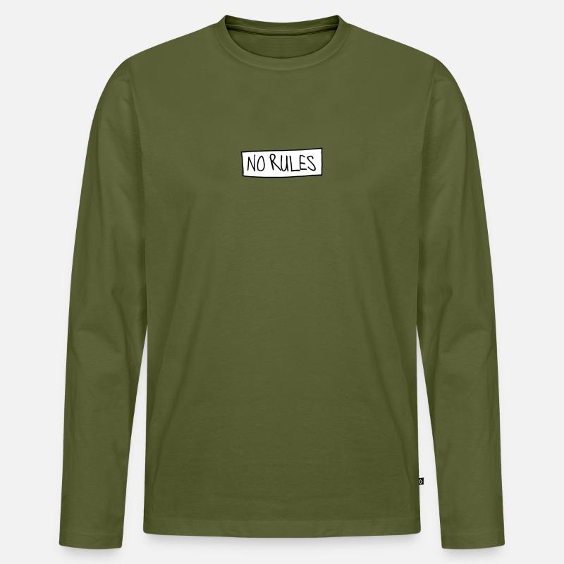 NO RULES - Männer Premium Bio Langarmshirt - Khaki