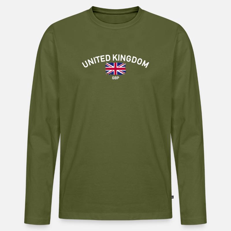 Bogen-Not-Union Jack - Männer Premium Bio Langarmshirt - Khaki
