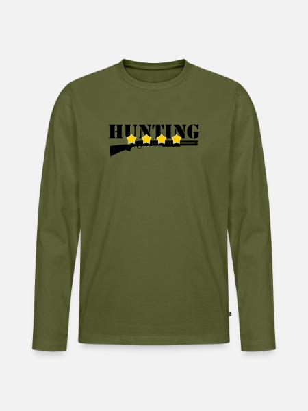 Chasse - Chasseur - T-shirt manches longues Premium bio Homme - kaki