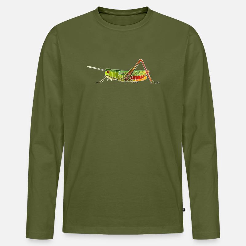 Heidegrashüpfer - Männer Premium Bio Langarmshirt - Khaki