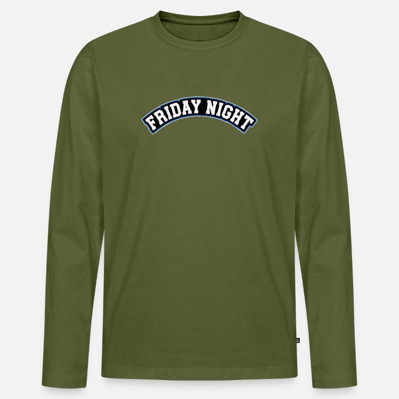 Friday Night Retro Arcade Design - Männer Premium Bio Langarmshirt - Khaki
