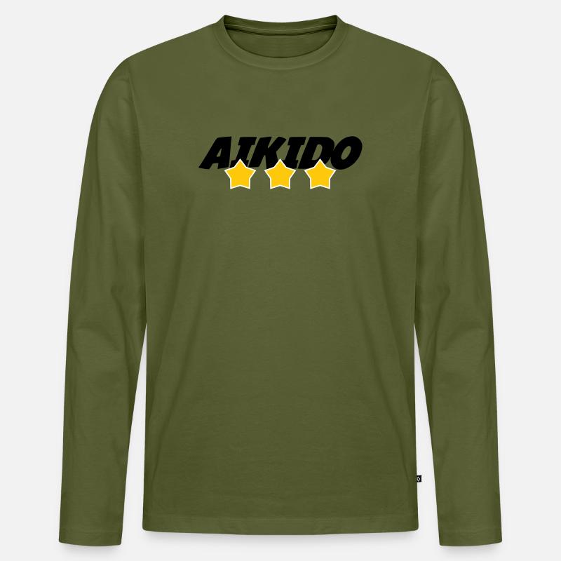 Aikido – Kampfsport – Aikido - Männer Premium Bio Langarmshirt - Khaki