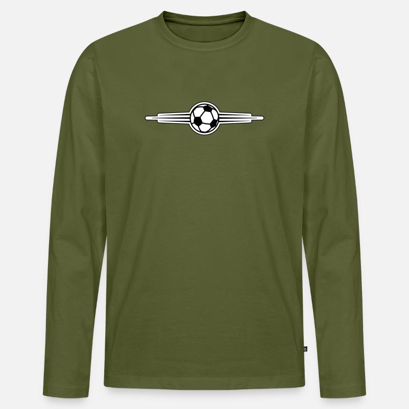 Fussball Symbol Linie - Männer Premium Bio Langarmshirt - Khaki