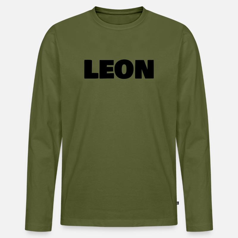 Leon - Männer Premium Bio Langarmshirt - Khaki