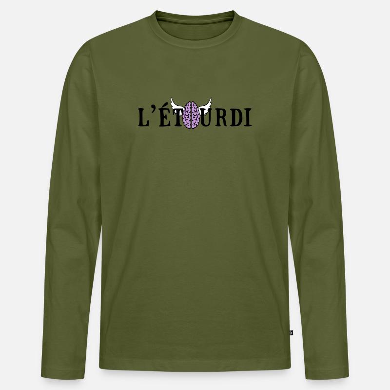 schwindlig - Männer Premium Bio Langarmshirt - Khaki